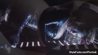 Busty blonde Shyla's smoking hot tease