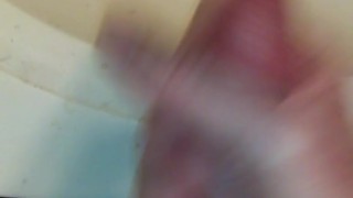 Jacking off Big Cock in Sink Cum Shot