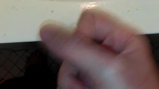 Jacking off Big Cock in Sink Cum Shot