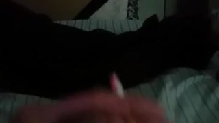 Smoking while jerking off with a cockring on