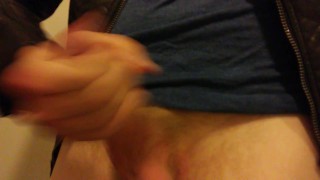 Jerk Off in Leather Jacket