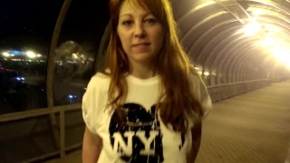 Marta on night street