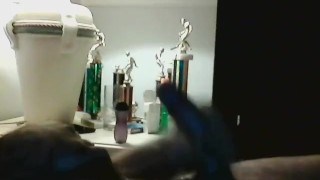 stroking my lubed up rock hard cock