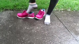 Puddle Splashing with Sneakers. XXSMILEY