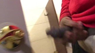 Almost caught Jerking off In work Bathroom
