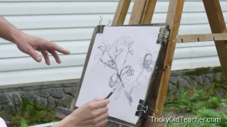 Tricky Old Teacher - Innocent student fucks her perverted at teacher