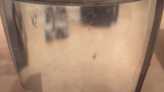 spunkdude72 cumming slowly in a glass of water