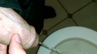 Uncut Guy With Beautiful Cock Pissing In Toilet