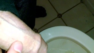 Uncut Guy With Beautiful Cock Pissing In Toilet