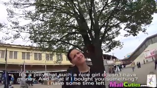 Brunette with small tits is fucking