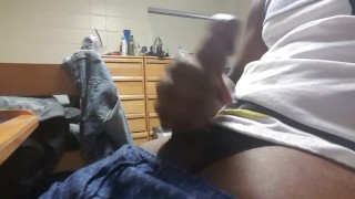 Student Jerks Off and Blows His Load
