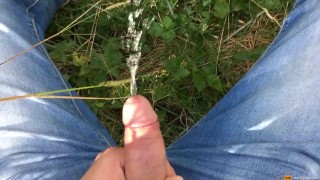 It's horny to piss in public - piss compilation
