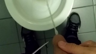 Straight male teen pee/piss in public restroom/toilet/WC