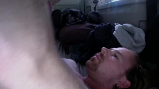 Auto-facial(lol pun intended) in backseat of car