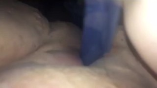 BBW playing with her tight pussy and an 8 inch dildo
