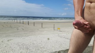 Public beach wank