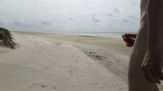 Public beach wank