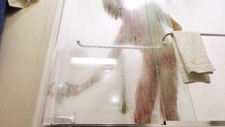 Shower sex with muscle cock wet cum