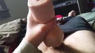 Fucking my lubed up fleshlight till I quickly cum