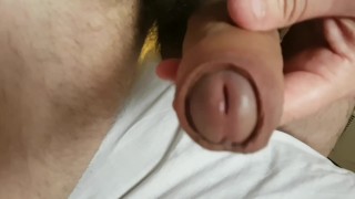 Slowly pulling back my foreskin