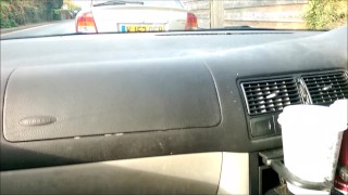 Public Street Car Blowjob & Cum in Mouth Driving