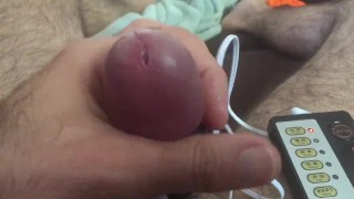 E stim on hard cock