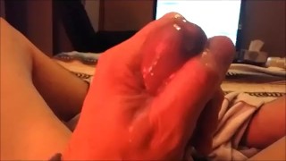 Slowly milking my cock