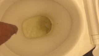 Me peeing into toilet