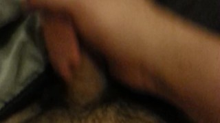Playing with big brown cock