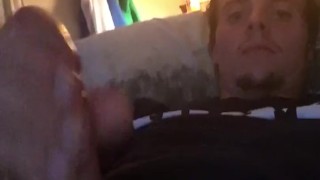 Rubbing my hard cock to porn