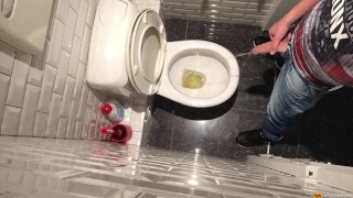 Pissing with a semi erection