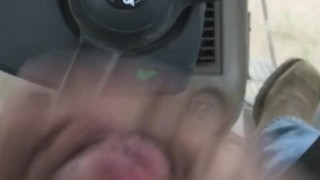 Jacking off in tractor