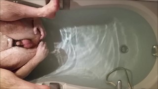 Virgin ass bath anal play - solo str8 guy still learning with butt plug