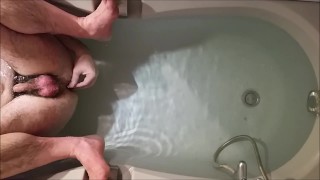 Moaning anal beginner str8 guy solo compilation - butt plug, bath, leash