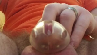 Thedudewhosadude GUSHES through his chastity cage!