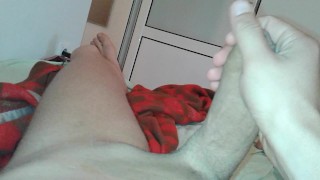 Teen Boy Jerking Off his Huge Cock at Home in Bed - 12 inch Dick