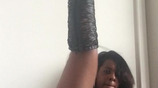 Pretty slim chick shaking ass