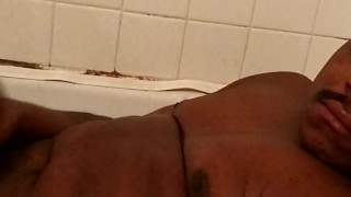 Black bear in the tub with cum