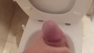Huge cumshot in bathroom