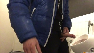when I'm in a public restroom I need to show my dick on camera