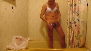 Hot Sissy Shave Balls, Dick & Legs & Thighs in Shower 