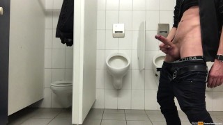 Pissing in the men's room NOT in the urinals - but first a bit of dick fun