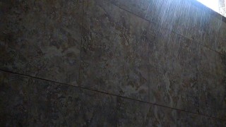 Showering stretches.