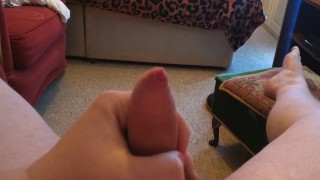Chubby uncut cock cumshot!