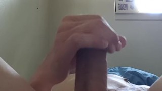 Man Master-bating while girlfriend is in the shower! Cum Shot