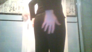Fat Booty Trans-Girl's New Yoga Pants Are Hard To Get On
