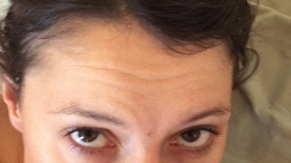 Sexy Teen deepthroat thick cock before begging for facial