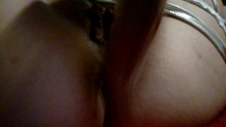 Amateur big booty white girl playing with her dildo and cumming hard