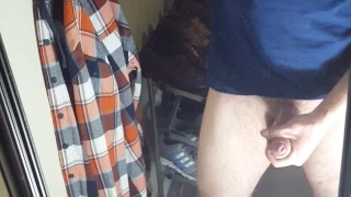 getting my cock hard and then stroking it
