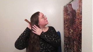 Hair Journal Combing Long Curly Strawberry Blonde Hair - Week One (ASMR)
